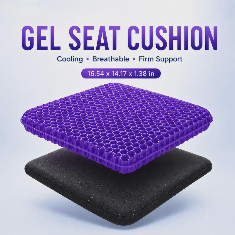 Purple Honeycomb Gel Seat Cushion | Pressure Relief for Office Car Wheelchair