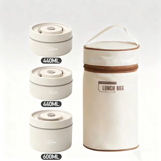 Portable Microwavable Stainless Steel Insulated Lunch Box Kit With Thermal Bag
