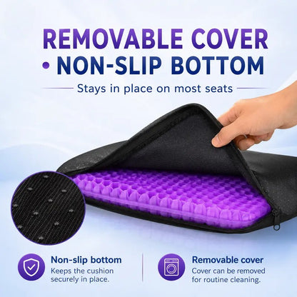 Purple Honeycomb Gel Seat Cushion | Pressure Relief for Office Car Wheelchair