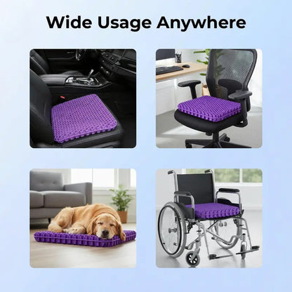 Purple Honeycomb Gel Seat Cushion | Pressure Relief for Office Car Wheelchair