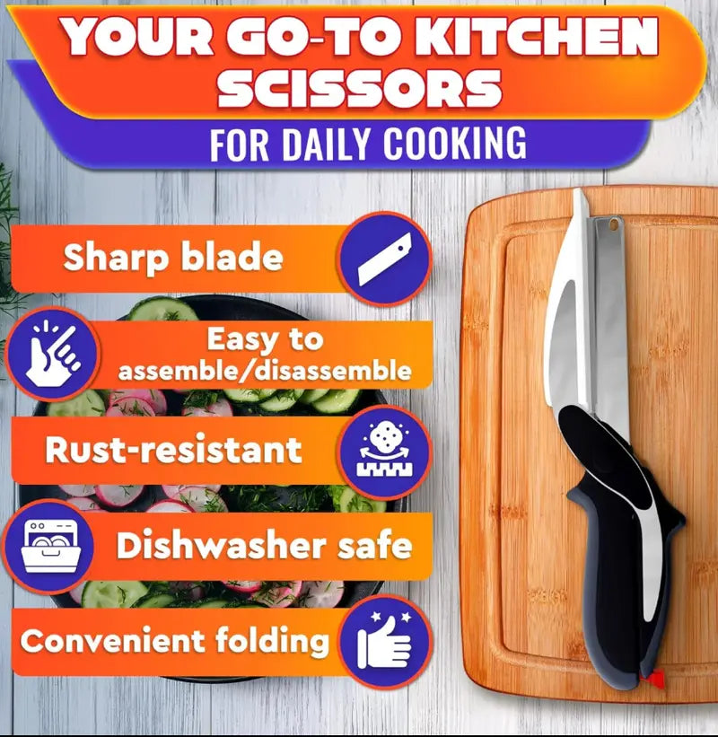 2 in 1 Kitchen Scissors for Food
